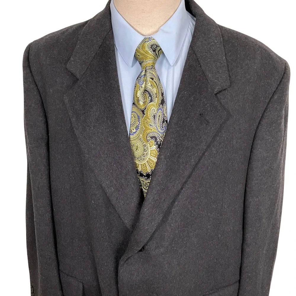Career Collection Overcoat Mens 48L Charcoal Gray Wool‎ Topcoat Long Length